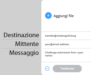 screenshot of wetransfer form